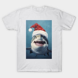 Shark Santa Claus Christmas T-Shirt